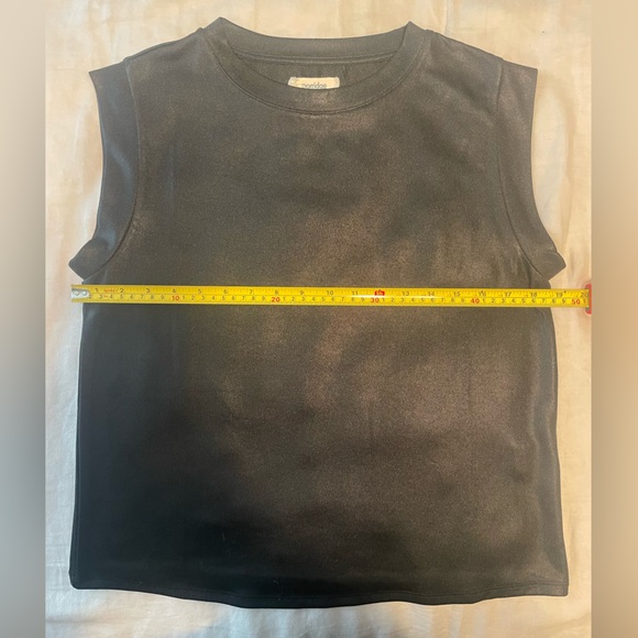 Anthropologie Porridge Black Shine Sheer Boxy Muscle Tee in Black Sz S - Picture 10 of 12